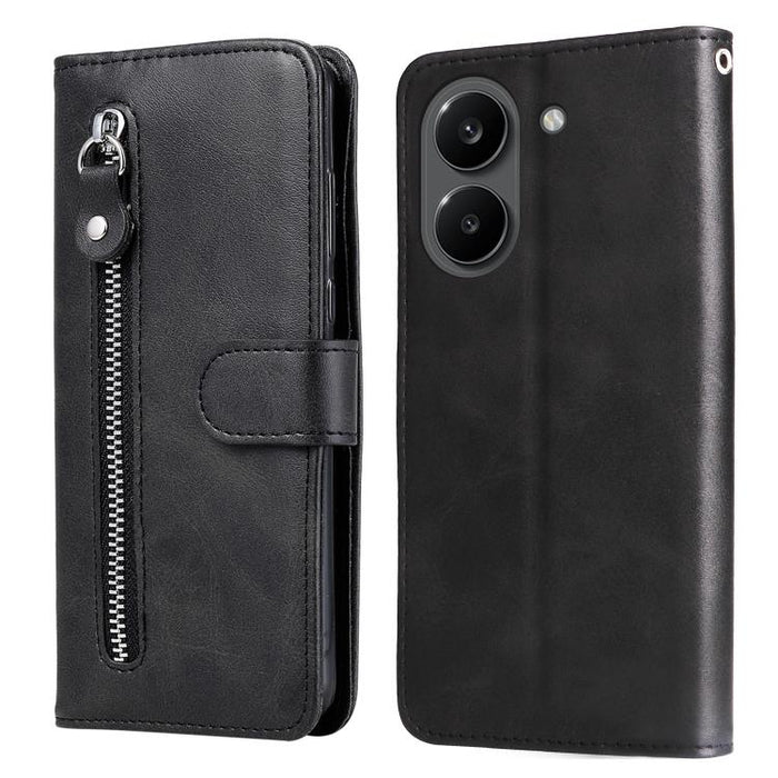 Funda para teléfono de cuero con cremallera y textura de becerro a la moda, For Redmi 15a 5G, For Redmi Turbo 5 Max 5G / Poco X8 Pro Max 5G, For Redmi Turbo 5 5G / Poco X8 Pro 5G, For Redmi Note 15 Pro+ 5G 163.3mm / Poco M8 Pro 5G                      ...