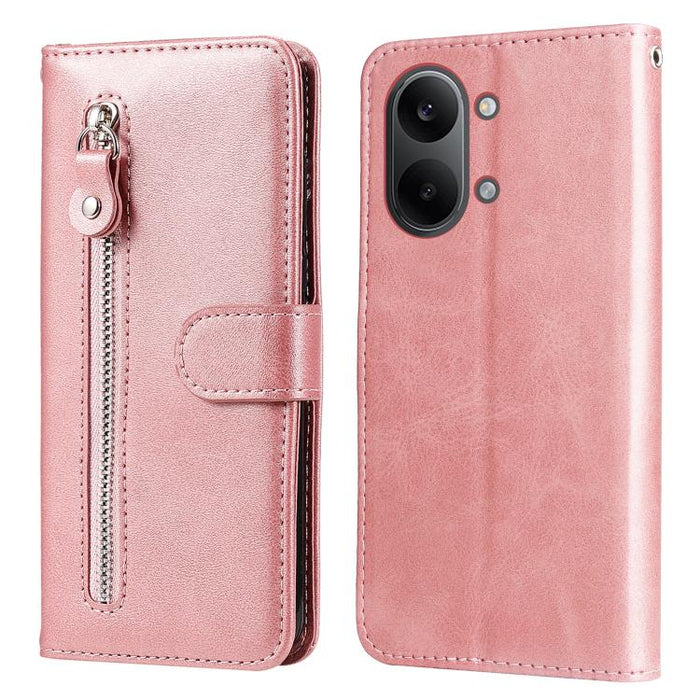 Funda para teléfono de cuero con cremallera y textura de becerro a la moda, For Redmi 15a 5G, For Redmi Turbo 5 Max 5G / Poco X8 Pro Max 5G, For Redmi Turbo 5 5G / Poco X8 Pro 5G, For Redmi Note 15 Pro+ 5G 163.3mm / Poco M8 Pro 5G                      ...