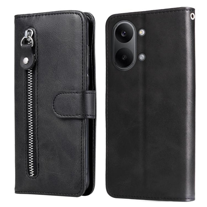 Funda para teléfono de cuero con cremallera y textura de becerro a la moda, For Redmi 15a 5G, For Redmi Turbo 5 Max 5G / Poco X8 Pro Max 5G, For Redmi Turbo 5 5G / Poco X8 Pro 5G, For Redmi Note 15 Pro+ 5G 163.3mm / Poco M8 Pro 5G                      ...