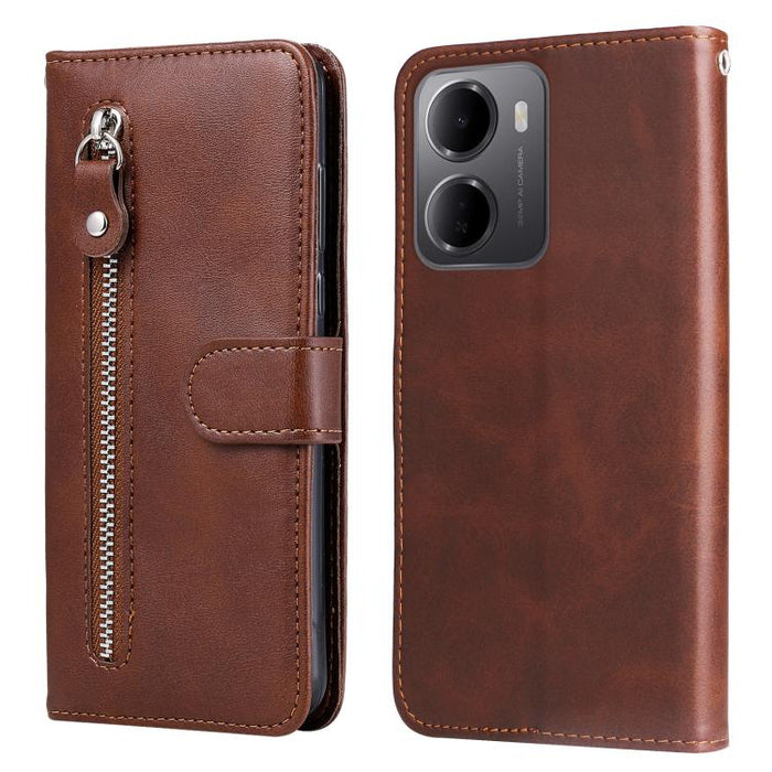 Funda para teléfono de cuero con cremallera y textura de becerro a la moda, For Redmi 15a 5G, For Redmi Turbo 5 Max 5G / Poco X8 Pro Max 5G, For Redmi Turbo 5 5G / Poco X8 Pro 5G, For Redmi Note 15 Pro+ 5G 163.3mm / Poco M8 Pro 5G                      ...
