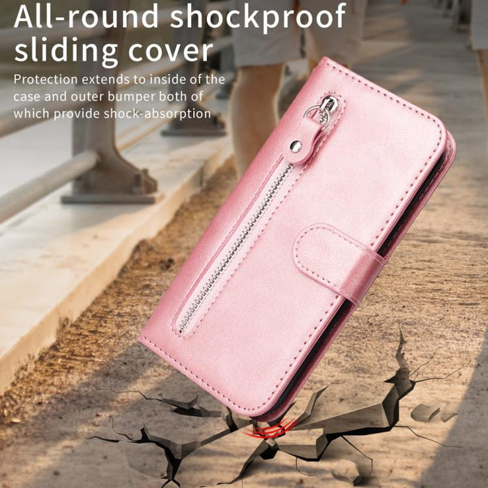 Funda para teléfono de cuero con cremallera y textura de becerro a la moda, For Redmi 15a 5G, For Redmi Turbo 5 Max 5G / Poco X8 Pro Max 5G, For Redmi Turbo 5 5G / Poco X8 Pro 5G, For Redmi Note 15 Pro+ 5G 163.3mm / Poco M8 Pro 5G                      ...