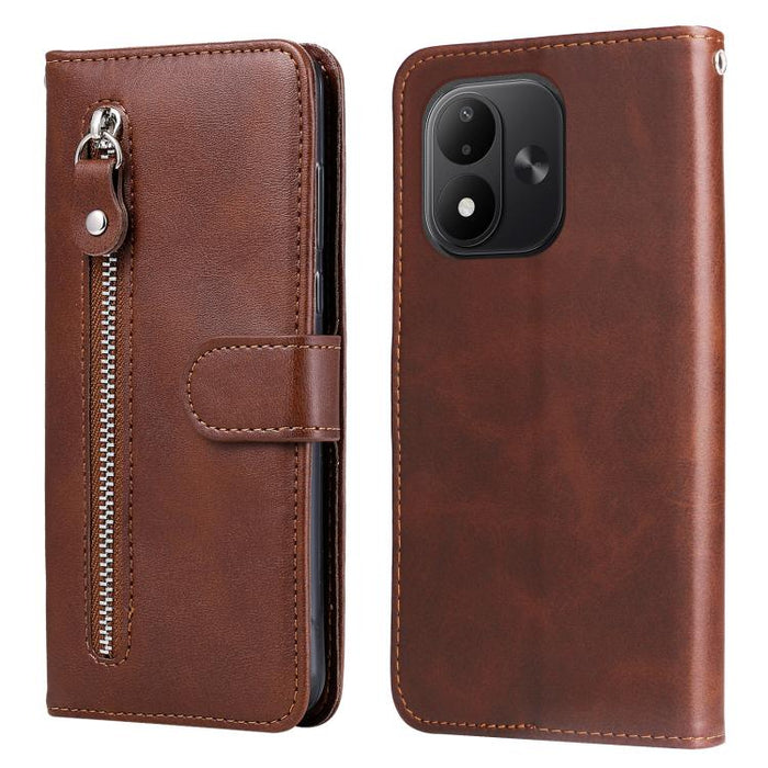 Funda para teléfono de cuero con cremallera y textura de becerro a la moda, For Redmi 15a 5G, For Redmi Turbo 5 Max 5G / Poco X8 Pro Max 5G, For Redmi Turbo 5 5G / Poco X8 Pro 5G, For Redmi Note 15 Pro+ 5G 163.3mm / Poco M8 Pro 5G                      ...