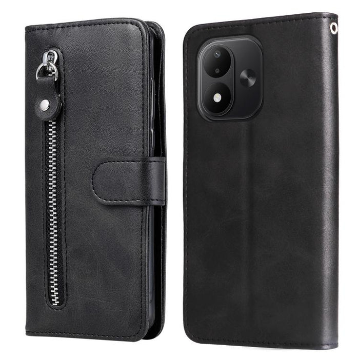 Funda para teléfono de cuero con cremallera y textura de becerro a la moda, For Redmi 15a 5G, For Redmi Turbo 5 Max 5G / Poco X8 Pro Max 5G, For Redmi Turbo 5 5G / Poco X8 Pro 5G, For Redmi Note 15 Pro+ 5G 163.3mm / Poco M8 Pro 5G                      ...