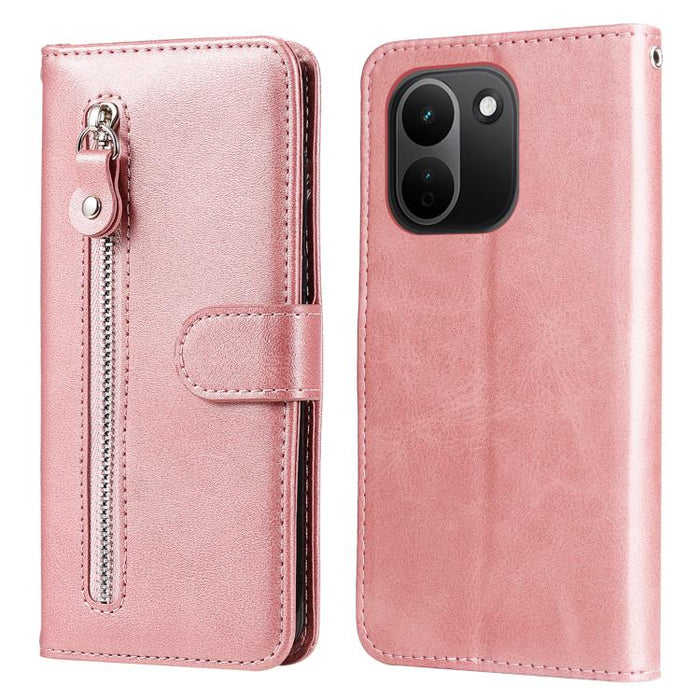 Funda para teléfono de cuero con cremallera y textura de becerro a la moda, For Redmi 15a 5G, For Redmi Turbo 5 Max 5G / Poco X8 Pro Max 5G, For Redmi Turbo 5 5G / Poco X8 Pro 5G, For Redmi Note 15 Pro+ 5G 163.3mm / Poco M8 Pro 5G                      ...