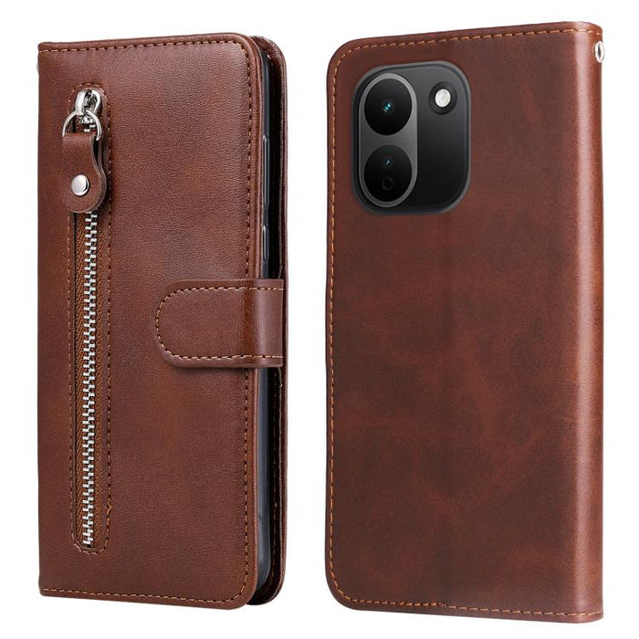 Funda para teléfono de cuero con cremallera y textura de becerro a la moda, For Redmi 15a 5G, For Redmi Turbo 5 Max 5G / Poco X8 Pro Max 5G, For Redmi Turbo 5 5G / Poco X8 Pro 5G, For Redmi Note 15 Pro+ 5G 163.3mm / Poco M8 Pro 5G                      ...