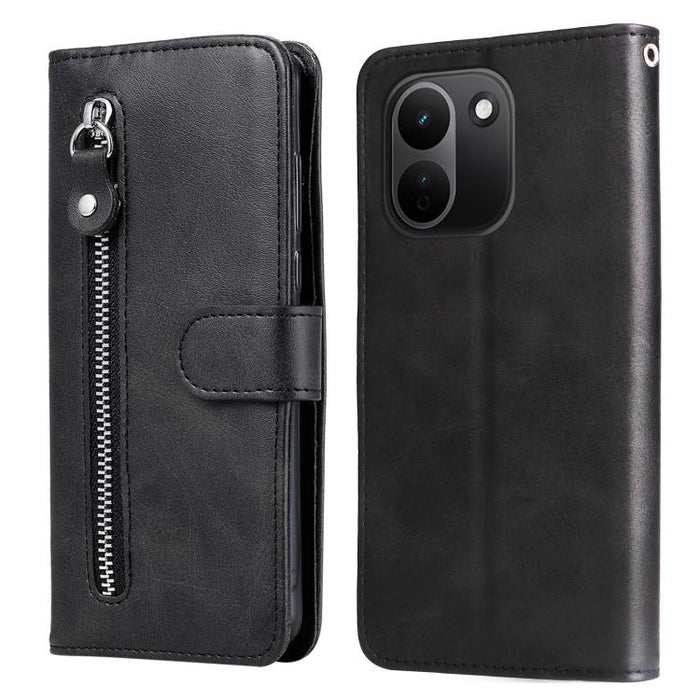 Funda para teléfono de cuero con cremallera y textura de becerro a la moda, For Redmi 15a 5G, For Redmi Turbo 5 Max 5G / Poco X8 Pro Max 5G, For Redmi Turbo 5 5G / Poco X8 Pro 5G, For Redmi Note 15 Pro+ 5G 163.3mm / Poco M8 Pro 5G                      ...