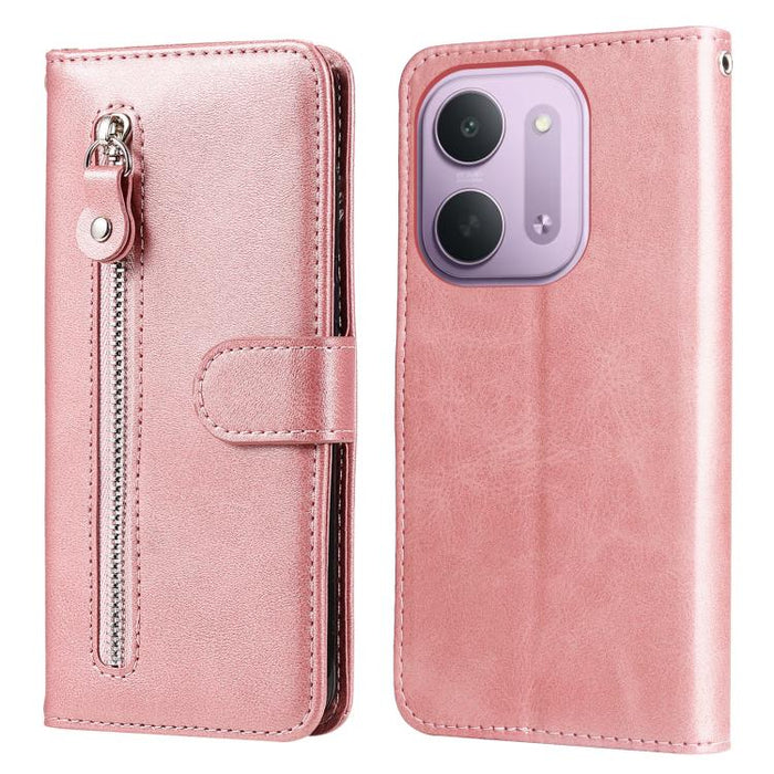 Funda para teléfono de cuero con cremallera y textura de becerro a la moda, For Redmi 15a 5G, For Redmi Turbo 5 Max 5G / Poco X8 Pro Max 5G, For Redmi Turbo 5 5G / Poco X8 Pro 5G, For Redmi Note 15 Pro+ 5G 163.3mm / Poco M8 Pro 5G                      ...