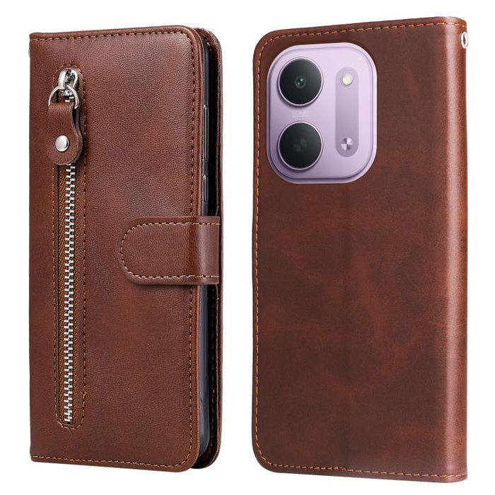 Funda para teléfono de cuero con cremallera y textura de becerro a la moda, For Redmi 15a 5G, For Redmi Turbo 5 Max 5G / Poco X8 Pro Max 5G, For Redmi Turbo 5 5G / Poco X8 Pro 5G, For Redmi Note 15 Pro+ 5G 163.3mm / Poco M8 Pro 5G                      ...