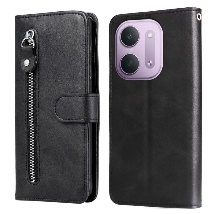 Funda para teléfono de cuero con cremallera y textura de becerro a la moda, For Redmi 15a 5G, For Redmi Turbo 5 Max 5G / Poco X8 Pro Max 5G, For Redmi Turbo 5 5G / Poco X8 Pro 5G, For Redmi Note 15 Pro+ 5G 163.3mm / Poco M8 Pro 5G                      ...