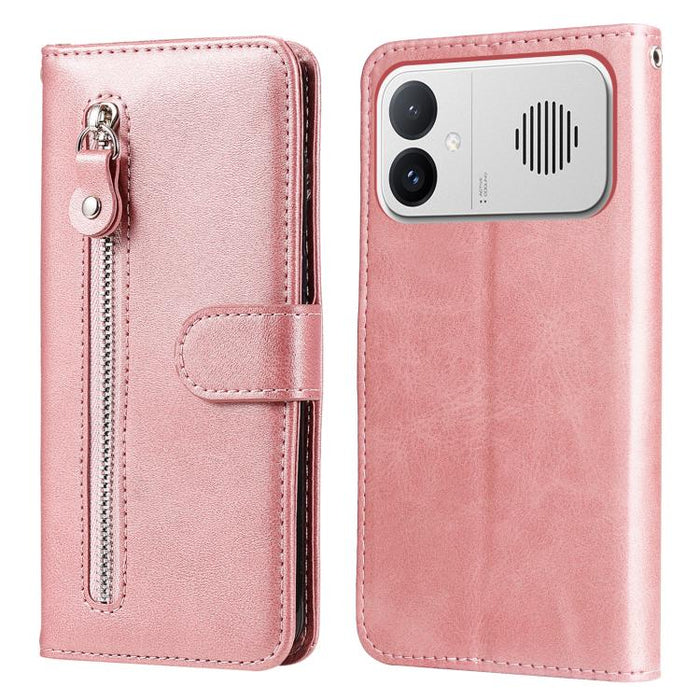 Funda para teléfono de cuero con cremallera y textura de becerro a la moda, For Redmi 15a 5G, For Redmi Turbo 5 Max 5G / Poco X8 Pro Max 5G, For Redmi Turbo 5 5G / Poco X8 Pro 5G, For Redmi Note 15 Pro+ 5G 163.3mm / Poco M8 Pro 5G                      ...