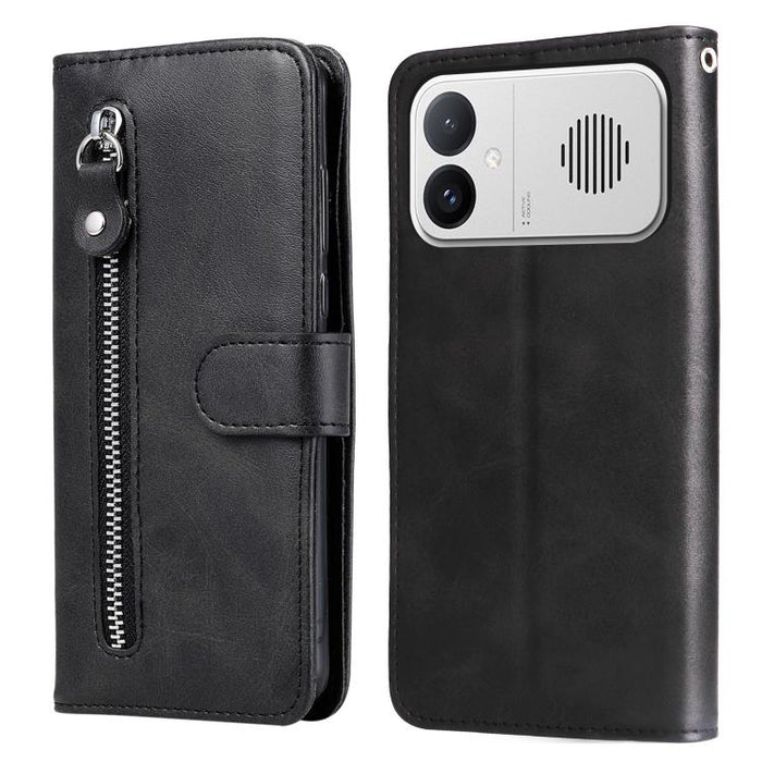 Funda para teléfono de cuero con cremallera y textura de becerro a la moda, For Redmi 15a 5G, For Redmi Turbo 5 Max 5G / Poco X8 Pro Max 5G, For Redmi Turbo 5 5G / Poco X8 Pro 5G, For Redmi Note 15 Pro+ 5G 163.3mm / Poco M8 Pro 5G                      ...
