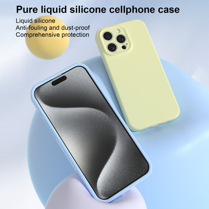 Caja líquida del teléfono de la cobertura total del color de la jalea del silicón del agujero exacto, For iPhone 14, For iPhone 14 Pro, For iPhone 14 Pro Max