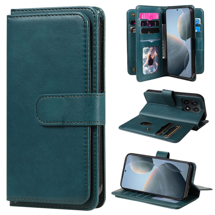 Cartera multifunción con 10 ranuras para tarjetas y funda de cuero para teléfono, For Xiaomi 17 Max 5G, For Xiaomi 17T Pro 5G Global, For Xiaomi 17T 5G Global, For Xiaomi 14T Pro, For Xiaomi 14T, For Xiaomi Poco F6, For Xiaomi Poco F6 Pro