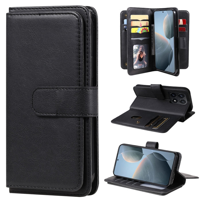 Cartera multifunción con 10 ranuras para tarjetas y funda de cuero para teléfono, For Xiaomi 17 Max 5G, For Xiaomi 17T Pro 5G Global, For Xiaomi 17T 5G Global, For Xiaomi 14T Pro, For Xiaomi 14T, For Xiaomi Poco F6, For Xiaomi Poco F6 Pro