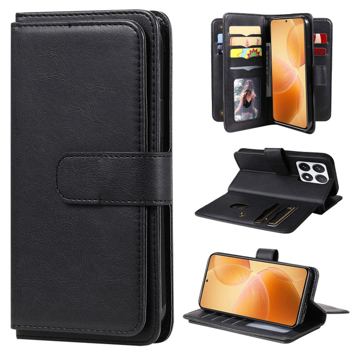 Cartera multifunción con 10 ranuras para tarjetas y funda de cuero para teléfono, For Xiaomi 17 Max 5G, For Xiaomi 17T Pro 5G Global, For Xiaomi 17T 5G Global, For Xiaomi 14T Pro, For Xiaomi 14T, For Xiaomi Poco F6, For Xiaomi Poco F6 Pro