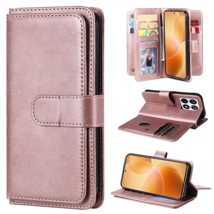 Cartera multifunción con 10 ranuras para tarjetas y funda de cuero para teléfono, For Xiaomi 17 Max 5G, For Xiaomi 17T Pro 5G Global, For Xiaomi 17T 5G Global, For Xiaomi 14T Pro, For Xiaomi 14T, For Xiaomi Poco F6, For Xiaomi Poco F6 Pro