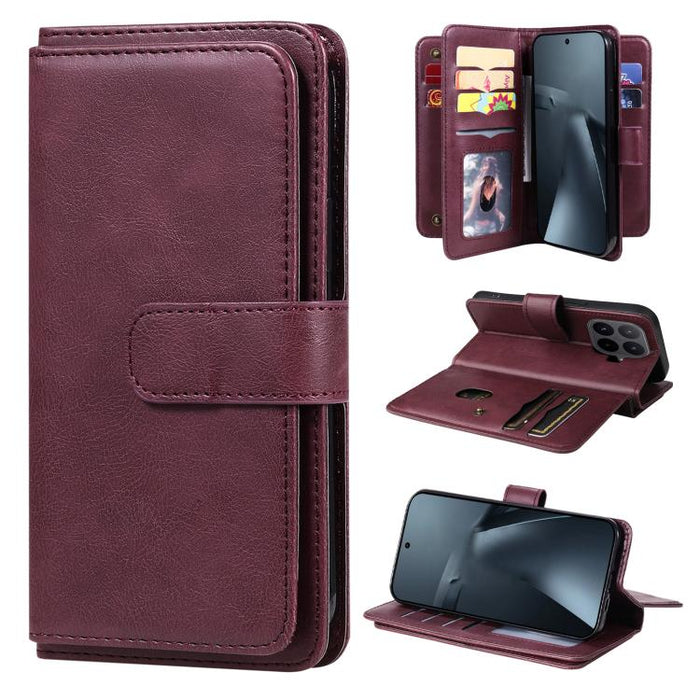 Cartera multifunción con 10 ranuras para tarjetas y funda de cuero para teléfono, For Xiaomi 17 Max 5G, For Xiaomi 17T Pro 5G Global, For Xiaomi 17T 5G Global, For Xiaomi 14T Pro, For Xiaomi 14T, For Xiaomi Poco F6, For Xiaomi Poco F6 Pro