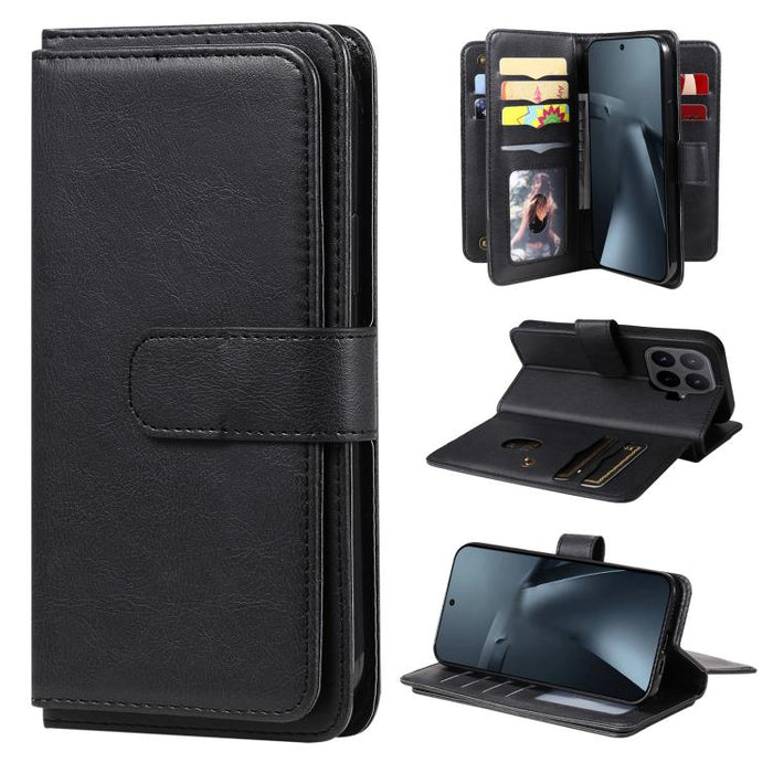 Cartera multifunción con 10 ranuras para tarjetas y funda de cuero para teléfono, For Xiaomi 17 Max 5G, For Xiaomi 17T Pro 5G Global, For Xiaomi 17T 5G Global, For Xiaomi 14T Pro, For Xiaomi 14T, For Xiaomi Poco F6, For Xiaomi Poco F6 Pro