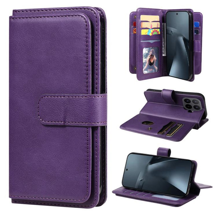 Cartera multifunción con 10 ranuras para tarjetas y funda de cuero para teléfono, For Xiaomi 17 Max 5G, For Xiaomi 17T Pro 5G Global, For Xiaomi 17T 5G Global, For Xiaomi 14T Pro, For Xiaomi 14T, For Xiaomi Poco F6, For Xiaomi Poco F6 Pro