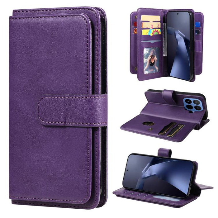 Cartera multifunción con 10 ranuras para tarjetas y funda de cuero para teléfono, For Xiaomi 17 Max 5G, For Xiaomi 17T Pro 5G Global, For Xiaomi 17T 5G Global, For Xiaomi 14T Pro, For Xiaomi 14T, For Xiaomi Poco F6, For Xiaomi Poco F6 Pro