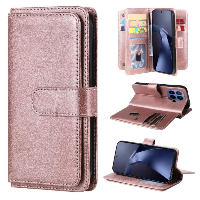 Cartera multifunción con 10 ranuras para tarjetas y funda de cuero para teléfono, For Xiaomi 17 Max 5G, For Xiaomi 17T Pro 5G Global, For Xiaomi 17T 5G Global, For Xiaomi 14T Pro, For Xiaomi 14T, For Xiaomi Poco F6, For Xiaomi Poco F6 Pro