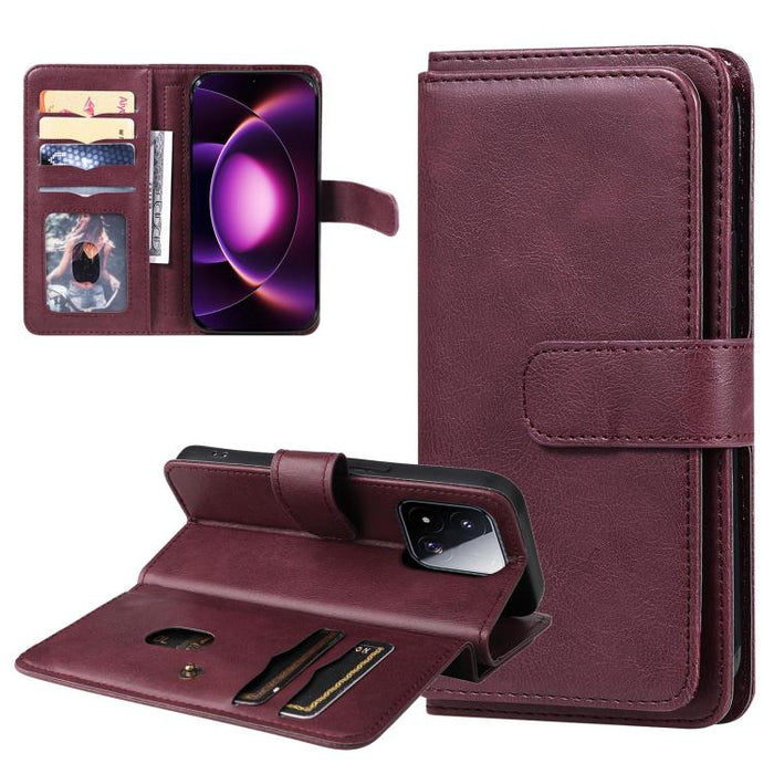 Cartera multifunción con 10 ranuras para tarjetas y funda de cuero para teléfono, For Xiaomi 17 Max 5G, For Xiaomi 17T Pro 5G Global, For Xiaomi 17T 5G Global, For Xiaomi 14T Pro, For Xiaomi 14T, For Xiaomi Poco F6, For Xiaomi Poco F6 Pro