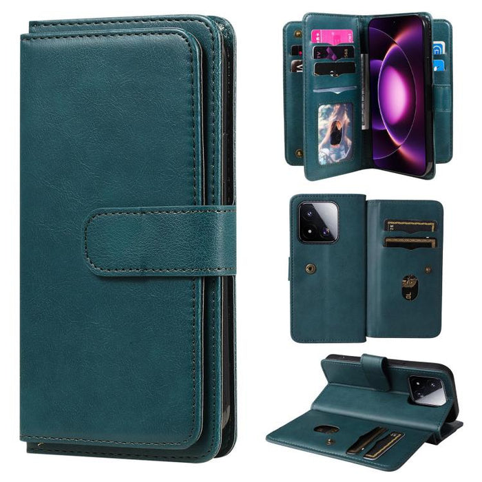 Cartera multifunción con 10 ranuras para tarjetas y funda de cuero para teléfono, For Xiaomi 17 Max 5G, For Xiaomi 17T Pro 5G Global, For Xiaomi 17T 5G Global, For Xiaomi 14T Pro, For Xiaomi 14T, For Xiaomi Poco F6, For Xiaomi Poco F6 Pro