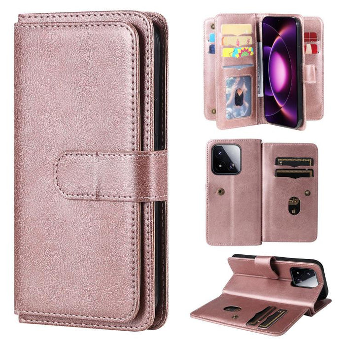 Cartera multifunción con 10 ranuras para tarjetas y funda de cuero para teléfono, For Xiaomi 17 Max 5G, For Xiaomi 17T Pro 5G Global, For Xiaomi 17T 5G Global, For Xiaomi 14T Pro, For Xiaomi 14T, For Xiaomi Poco F6, For Xiaomi Poco F6 Pro