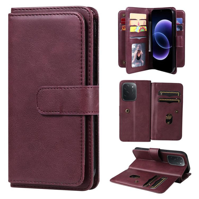 Cartera multifunción con 10 ranuras para tarjetas y funda de cuero para teléfono, For Xiaomi 17 Max 5G, For Xiaomi 17T Pro 5G Global, For Xiaomi 17T 5G Global, For Xiaomi 14T Pro, For Xiaomi 14T, For Xiaomi Poco F6, For Xiaomi Poco F6 Pro