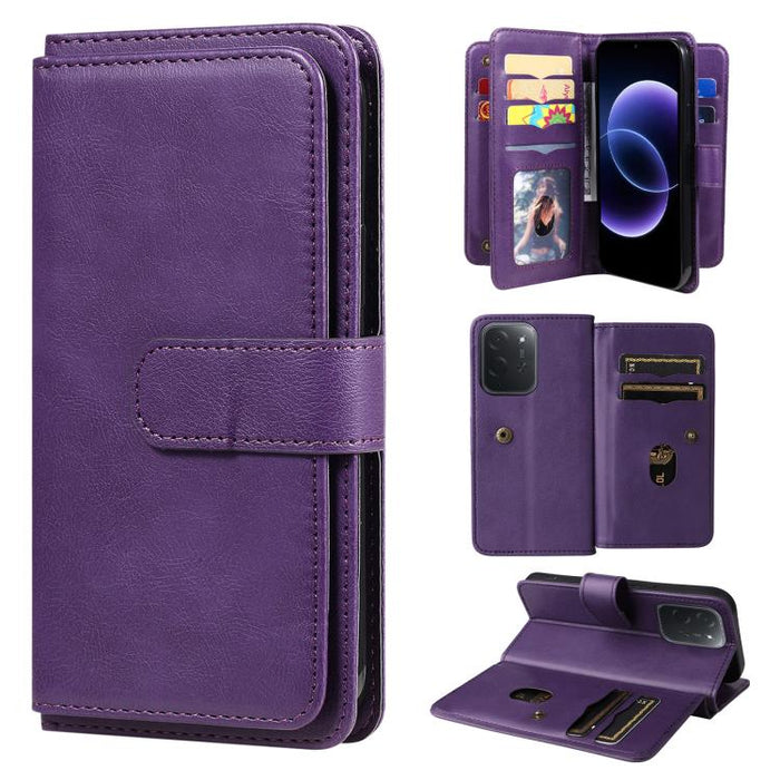 Cartera multifunción con 10 ranuras para tarjetas y funda de cuero para teléfono, For Xiaomi 17 Max 5G, For Xiaomi 17T Pro 5G Global, For Xiaomi 17T 5G Global, For Xiaomi 14T Pro, For Xiaomi 14T, For Xiaomi Poco F6, For Xiaomi Poco F6 Pro