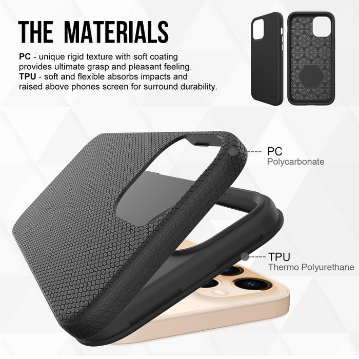 Funda TPU + PC con textura de armadura triangular