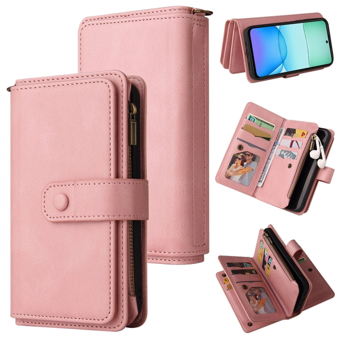 Funda de cuero para teléfono con cremallera y ranuras para múltiples tarjetas con tacto de piel, For Redmi Turbo 5 Max / Poco X8 Pro Max 5G, For Redmi Turbo 5 / Poco X8 Pro 5G, For Redmi Note 14 5G, For Redmi Note 14 Pro / 14 Pro+ 5G                   ...
