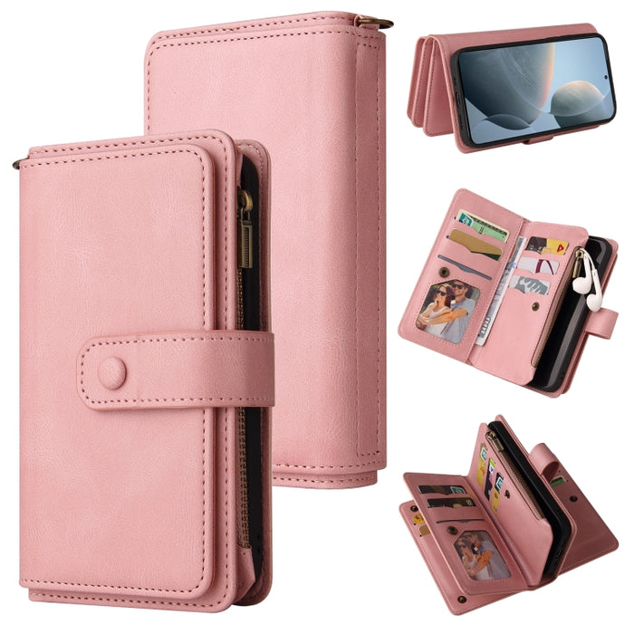 Funda de cuero para teléfono con cremallera y ranuras para múltiples tarjetas con tacto de piel, For Redmi Turbo 5 Max / Poco X8 Pro Max 5G, For Redmi Turbo 5 / Poco X8 Pro 5G, For Redmi Note 14 5G, For Redmi Note 14 Pro / 14 Pro+ 5G                   ...
