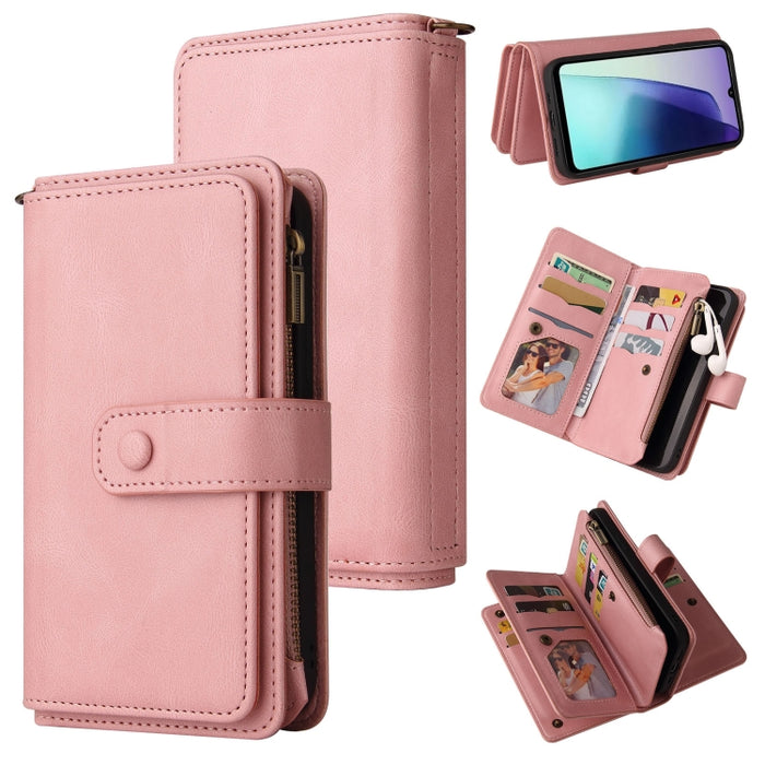 Funda de cuero para teléfono con cremallera y ranuras para múltiples tarjetas con tacto de piel, For Redmi Turbo 5 Max / Poco X8 Pro Max 5G, For Redmi Turbo 5 / Poco X8 Pro 5G, For Redmi Note 14 5G, For Redmi Note 14 Pro / 14 Pro+ 5G                   ...