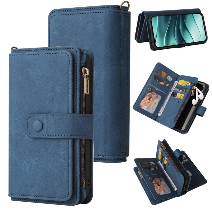 Funda de cuero para teléfono con cremallera y ranuras para múltiples tarjetas con tacto de piel, For Redmi Turbo 5 Max / Poco X8 Pro Max 5G, For Redmi Turbo 5 / Poco X8 Pro 5G, For Redmi Note 14 5G, For Redmi Note 14 Pro / 14 Pro+ 5G                   ...