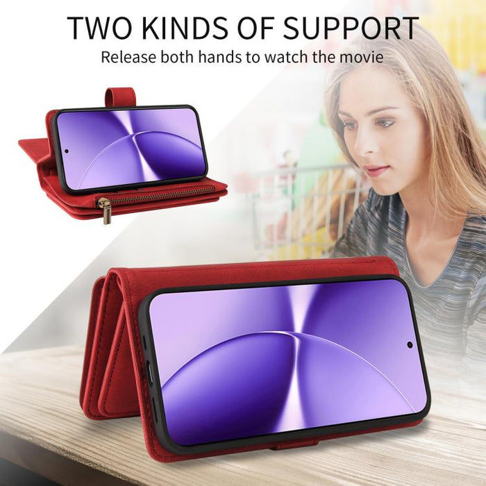 Funda de cuero para teléfono con cremallera y ranuras para múltiples tarjetas con tacto de piel, For Redmi Turbo 5 Max / Poco X8 Pro Max 5G, For Redmi Turbo 5 / Poco X8 Pro 5G, For Redmi Note 14 5G, For Redmi Note 14 Pro / 14 Pro+ 5G                   ...