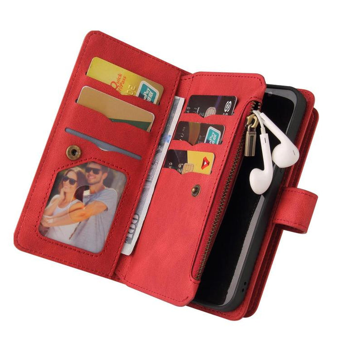 Funda de cuero para teléfono con cremallera y ranuras para múltiples tarjetas con tacto de piel, For Redmi Turbo 5 Max / Poco X8 Pro Max 5G, For Redmi Turbo 5 / Poco X8 Pro 5G, For Redmi Note 14 5G, For Redmi Note 14 Pro / 14 Pro+ 5G                   ...
