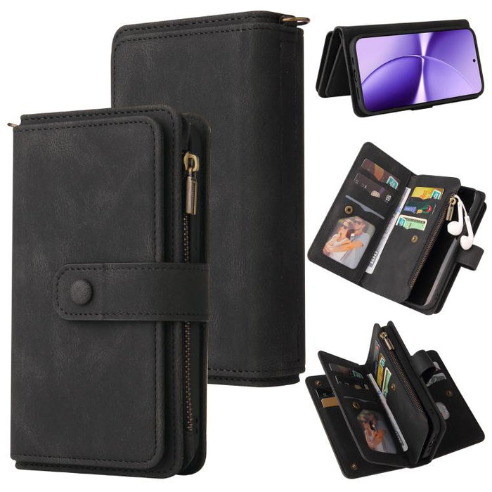 Funda de cuero para teléfono con cremallera y ranuras para múltiples tarjetas con tacto de piel, For Redmi Turbo 5 Max / Poco X8 Pro Max 5G, For Redmi Turbo 5 / Poco X8 Pro 5G, For Redmi Note 14 5G, For Redmi Note 14 Pro / 14 Pro+ 5G                   ...