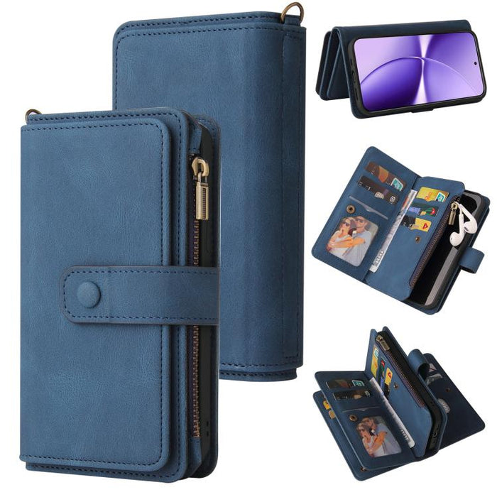 Funda de cuero para teléfono con cremallera y ranuras para múltiples tarjetas con tacto de piel, For Redmi Turbo 5 Max / Poco X8 Pro Max 5G, For Redmi Turbo 5 / Poco X8 Pro 5G, For Redmi Note 14 5G, For Redmi Note 14 Pro / 14 Pro+ 5G                   ...