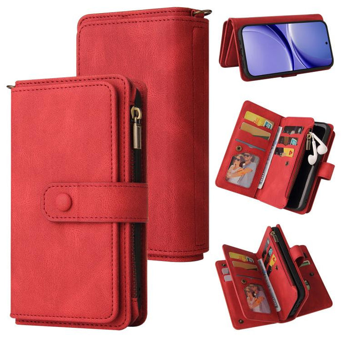 Funda de cuero para teléfono con cremallera y ranuras para múltiples tarjetas con tacto de piel, For Redmi Turbo 5 Max / Poco X8 Pro Max 5G, For Redmi Turbo 5 / Poco X8 Pro 5G, For Redmi Note 14 5G, For Redmi Note 14 Pro / 14 Pro+ 5G                   ...