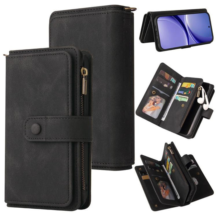 Funda de cuero para teléfono con cremallera y ranuras para múltiples tarjetas con tacto de piel, For Redmi Turbo 5 Max / Poco X8 Pro Max 5G, For Redmi Turbo 5 / Poco X8 Pro 5G, For Redmi Note 14 5G, For Redmi Note 14 Pro / 14 Pro+ 5G                   ...