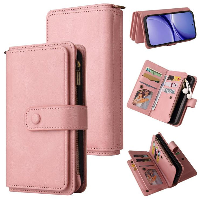 Funda de cuero para teléfono con cremallera y ranuras para múltiples tarjetas con tacto de piel, For Redmi Turbo 5 Max / Poco X8 Pro Max 5G, For Redmi Turbo 5 / Poco X8 Pro 5G, For Redmi Note 14 5G, For Redmi Note 14 Pro / 14 Pro+ 5G                   ...