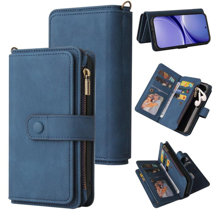 Funda de cuero para teléfono con cremallera y ranuras para múltiples tarjetas con tacto de piel, For Redmi Turbo 5 Max / Poco X8 Pro Max 5G, For Redmi Turbo 5 / Poco X8 Pro 5G, For Redmi Note 14 5G, For Redmi Note 14 Pro / 14 Pro+ 5G                   ...