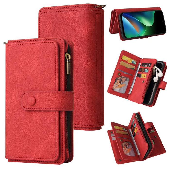 Funda de cuero para teléfono con cremallera y ranuras para múltiples tarjetas con tacto de piel, For Redmi Turbo 5 Max / Poco X8 Pro Max 5G, For Redmi Turbo 5 / Poco X8 Pro 5G, For Redmi Note 14 5G, For Redmi Note 14 Pro / 14 Pro+ 5G                   ...