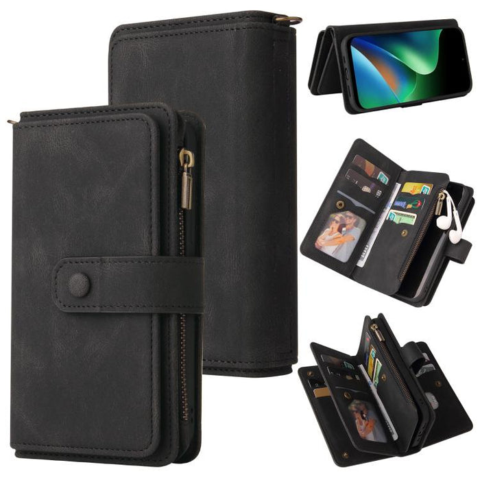 Funda de cuero para teléfono con cremallera y ranuras para múltiples tarjetas con tacto de piel, For Redmi Turbo 5 Max / Poco X8 Pro Max 5G, For Redmi Turbo 5 / Poco X8 Pro 5G, For Redmi Note 14 5G, For Redmi Note 14 Pro / 14 Pro+ 5G                   ...