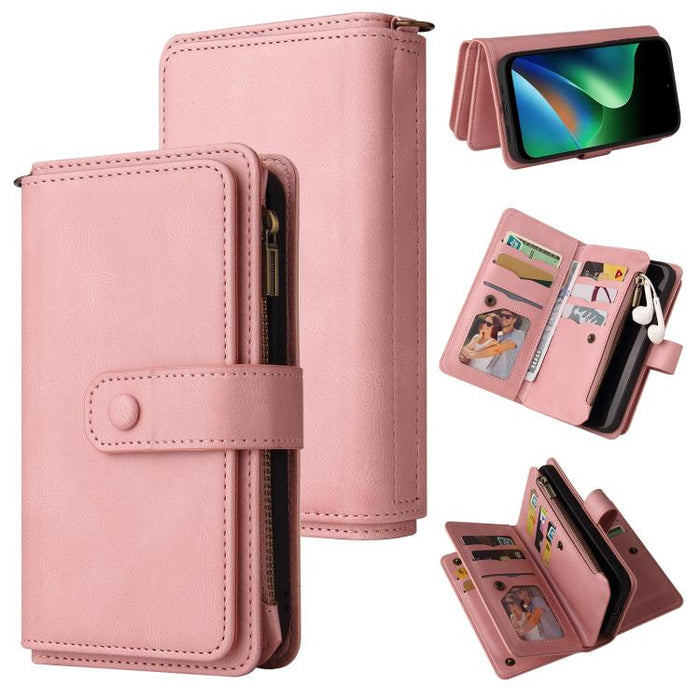 Funda de cuero para teléfono con cremallera y ranuras para múltiples tarjetas con tacto de piel, For Redmi Turbo 5 Max / Poco X8 Pro Max 5G, For Redmi Turbo 5 / Poco X8 Pro 5G, For Redmi Note 14 5G, For Redmi Note 14 Pro / 14 Pro+ 5G                   ...