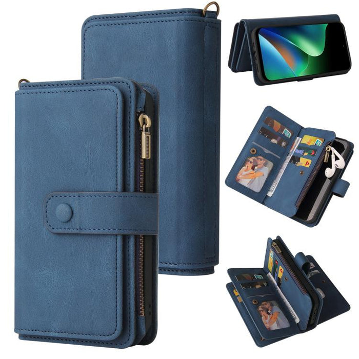 Funda de cuero para teléfono con cremallera y ranuras para múltiples tarjetas con tacto de piel, For Redmi Turbo 5 Max / Poco X8 Pro Max 5G, For Redmi Turbo 5 / Poco X8 Pro 5G, For Redmi Note 14 5G, For Redmi Note 14 Pro / 14 Pro+ 5G                   ...