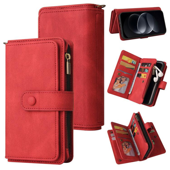 Funda de cuero para teléfono con cremallera y ranuras para múltiples tarjetas con tacto de piel, For Redmi Turbo 5 Max / Poco X8 Pro Max 5G, For Redmi Turbo 5 / Poco X8 Pro 5G, For Redmi Note 14 5G, For Redmi Note 14 Pro / 14 Pro+ 5G                   ...
