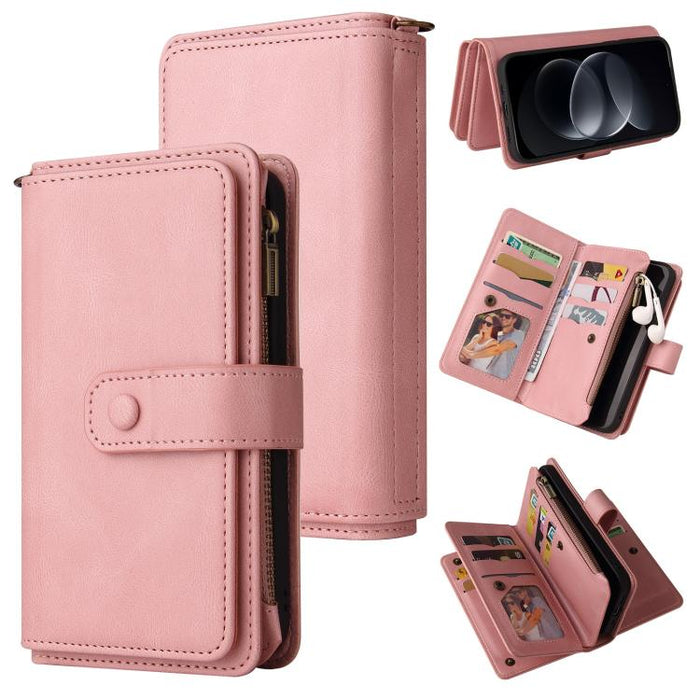 Funda de cuero para teléfono con cremallera y ranuras para múltiples tarjetas con tacto de piel, For Redmi Turbo 5 Max / Poco X8 Pro Max 5G, For Redmi Turbo 5 / Poco X8 Pro 5G, For Redmi Note 14 5G, For Redmi Note 14 Pro / 14 Pro+ 5G                   ...