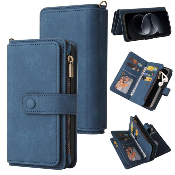 Funda de cuero para teléfono con cremallera y ranuras para múltiples tarjetas con tacto de piel, For Redmi Turbo 5 Max / Poco X8 Pro Max 5G, For Redmi Turbo 5 / Poco X8 Pro 5G, For Redmi Note 14 5G, For Redmi Note 14 Pro / 14 Pro+ 5G                   ...